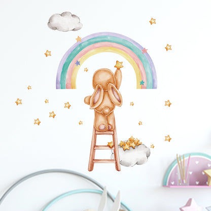 Adesivo coniglio arcobaleno