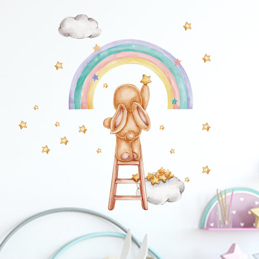 Adesivo murale Coniglio arcobaleno