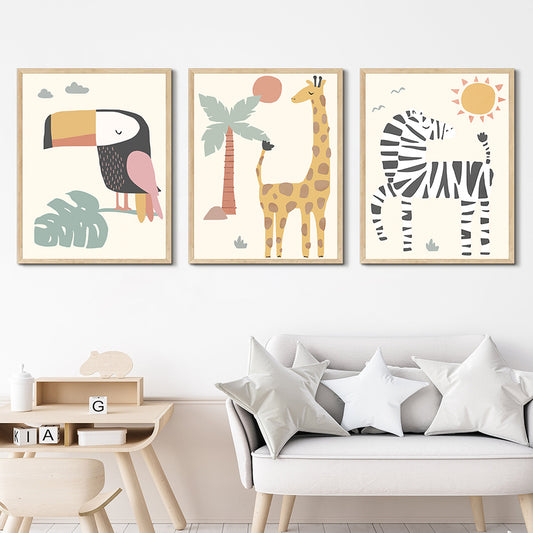 Quadro su tela Animali stilizzati africani