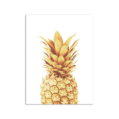 Poster Ananas dorato su sfondo rosa