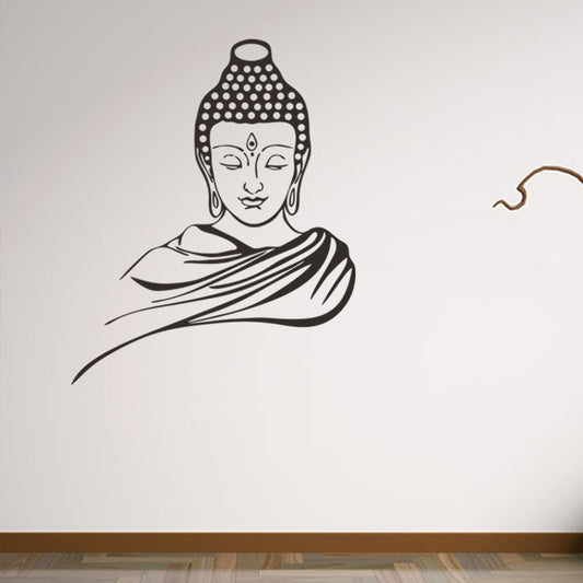 Adesivo murale Buddha in linee nere