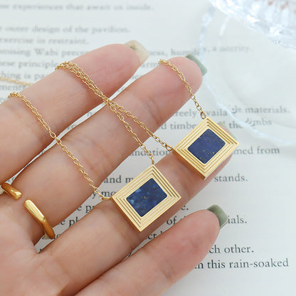 Collana quadrata lapislazzuli dipinta