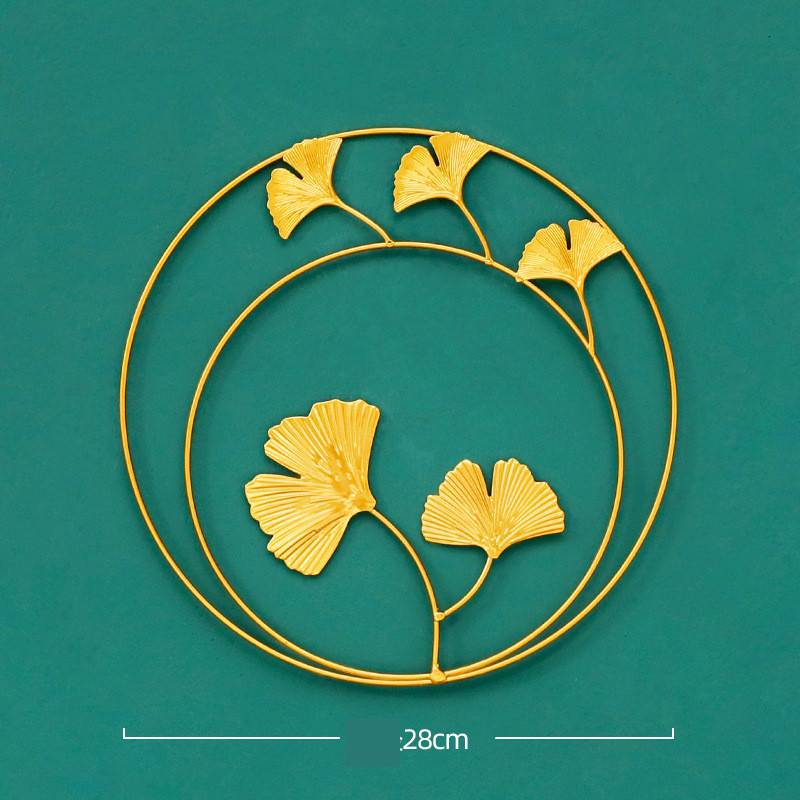 Targa in metallo Foglie di ginkgo dorate