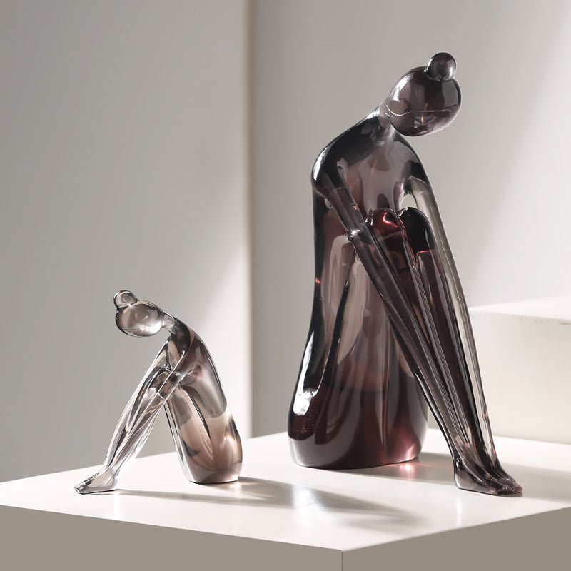 Coppia di figure in vetro fumé