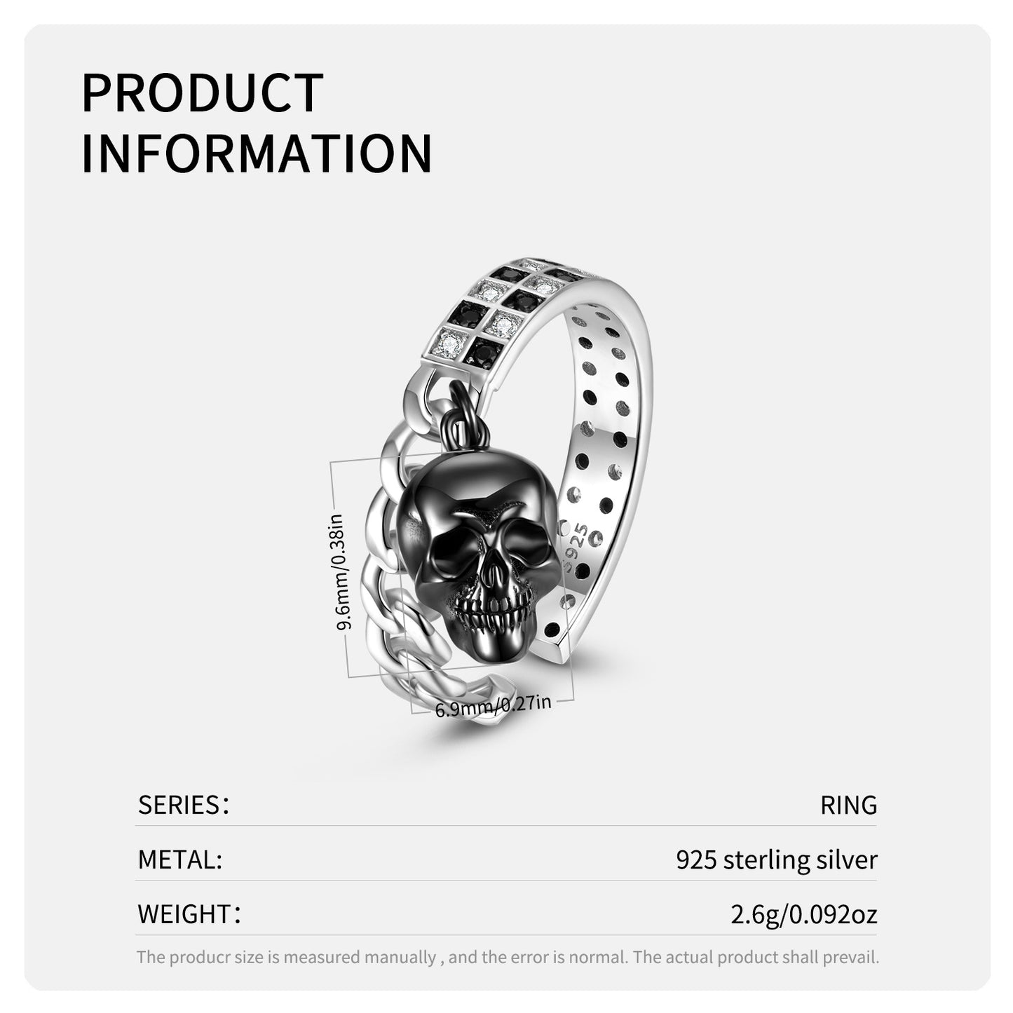 Anello argento teschio