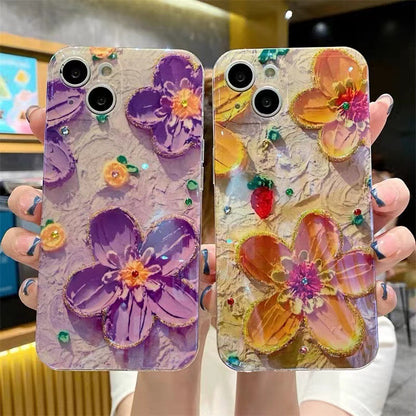 Custodia Telefono Fiori Dipinti