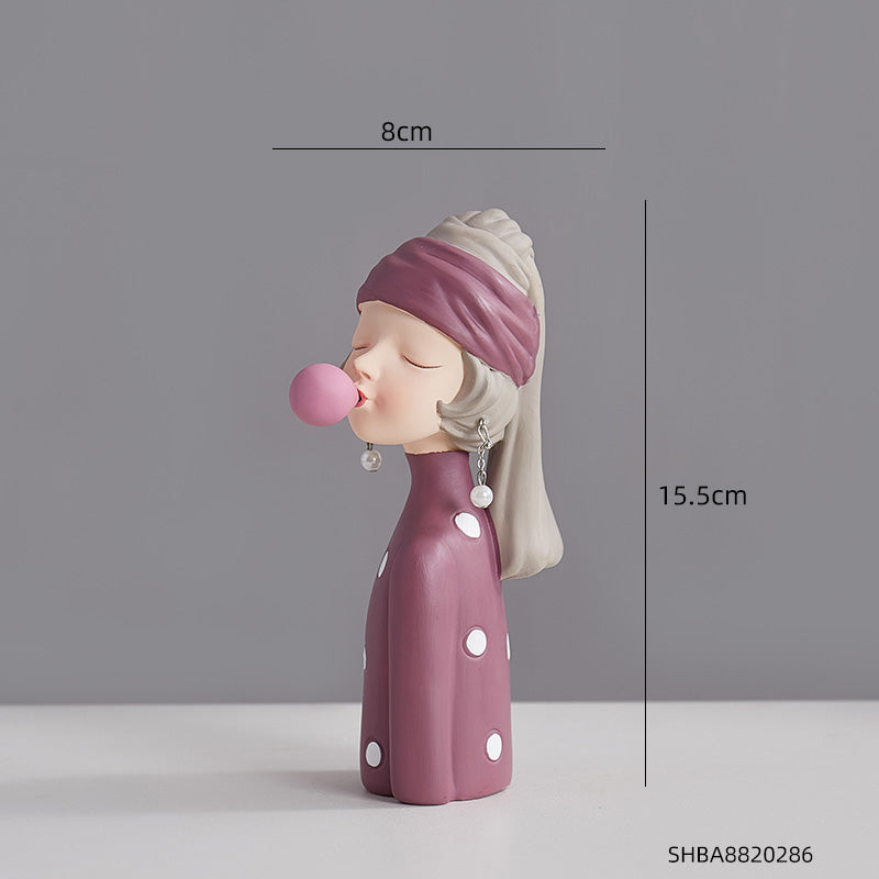 Statuetta ragazza bolle