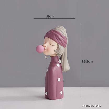Statuetta ragazza bolle