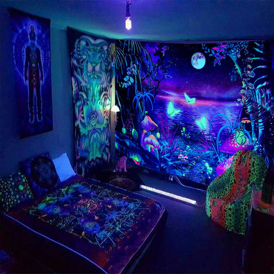 Arazzo Paesaggio psichedelico neon