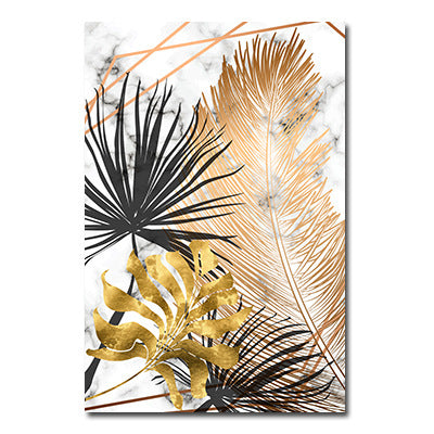 Quadro monstera piume nordico