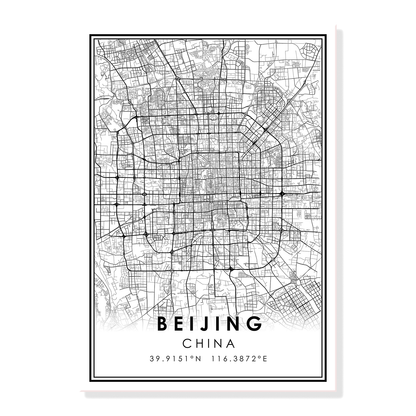 Quadro Mappa Città Cinesi