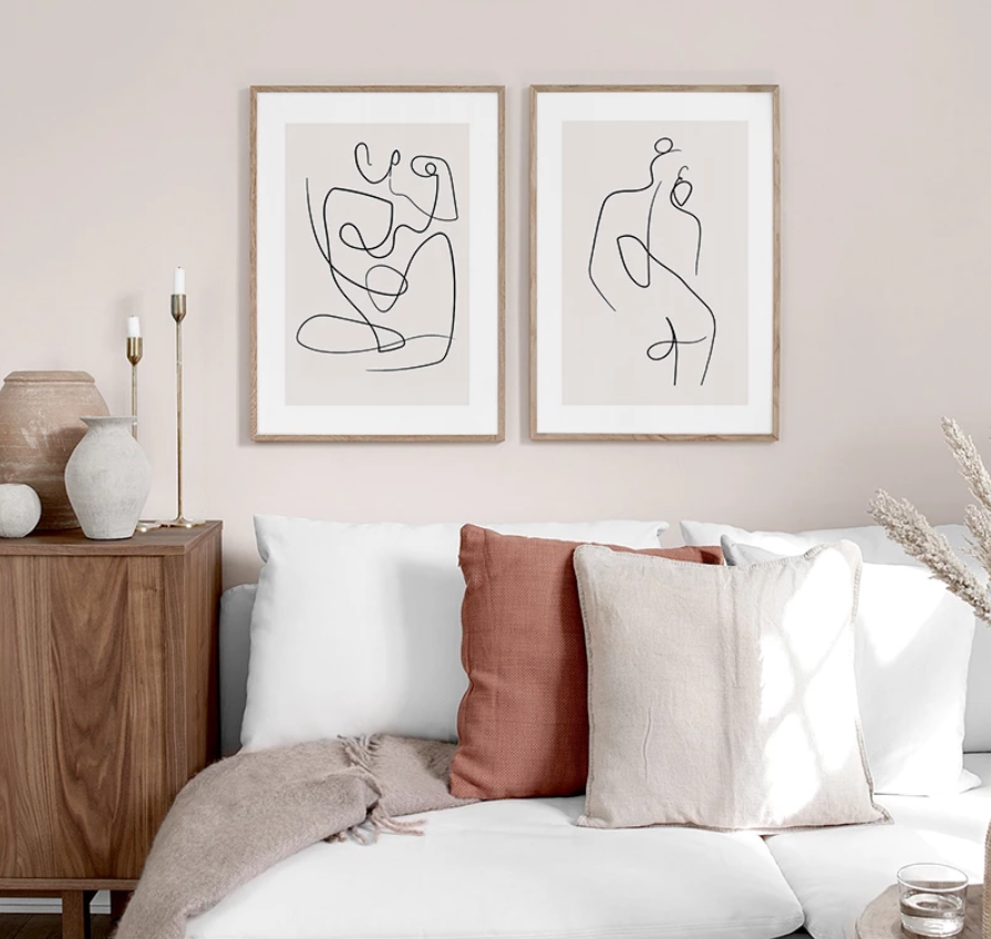 Quadro lineare bianco e nero
