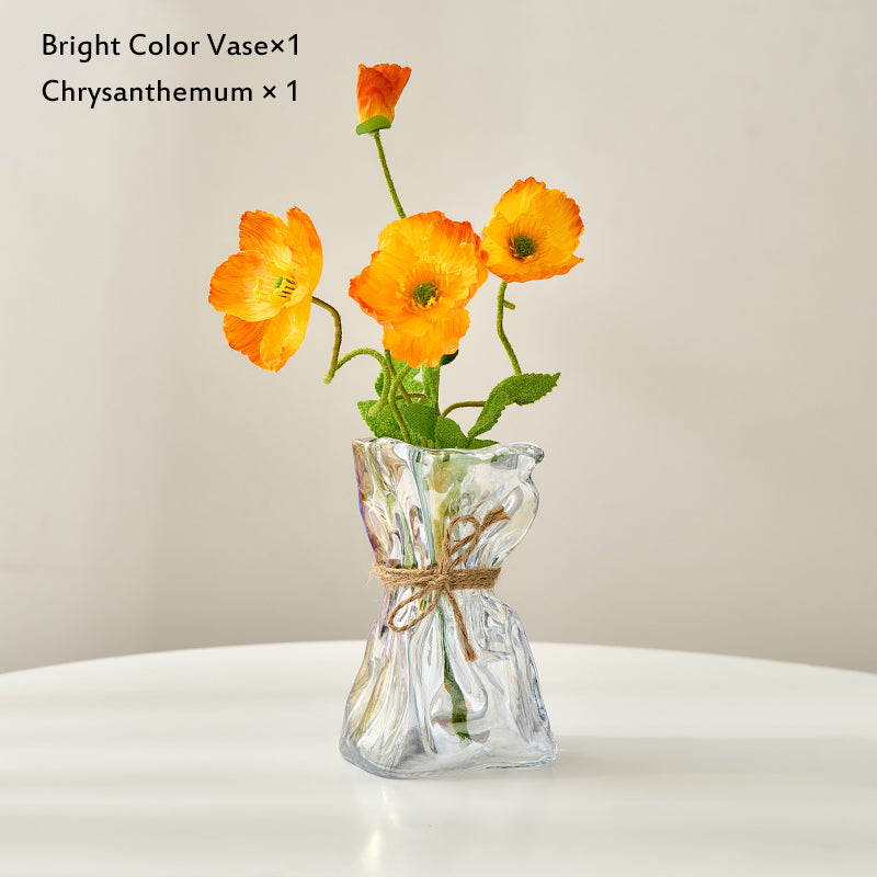 Vaso vetro fiori secchi