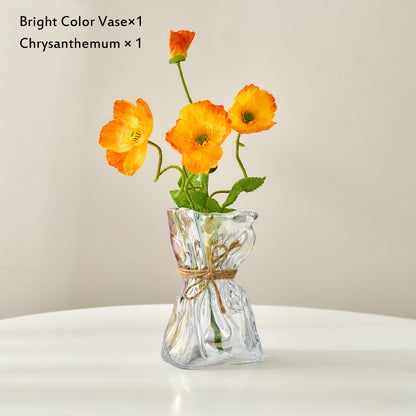Vaso vetro fiori secchi
