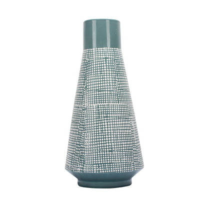 Vaso alto verde con rete bianca