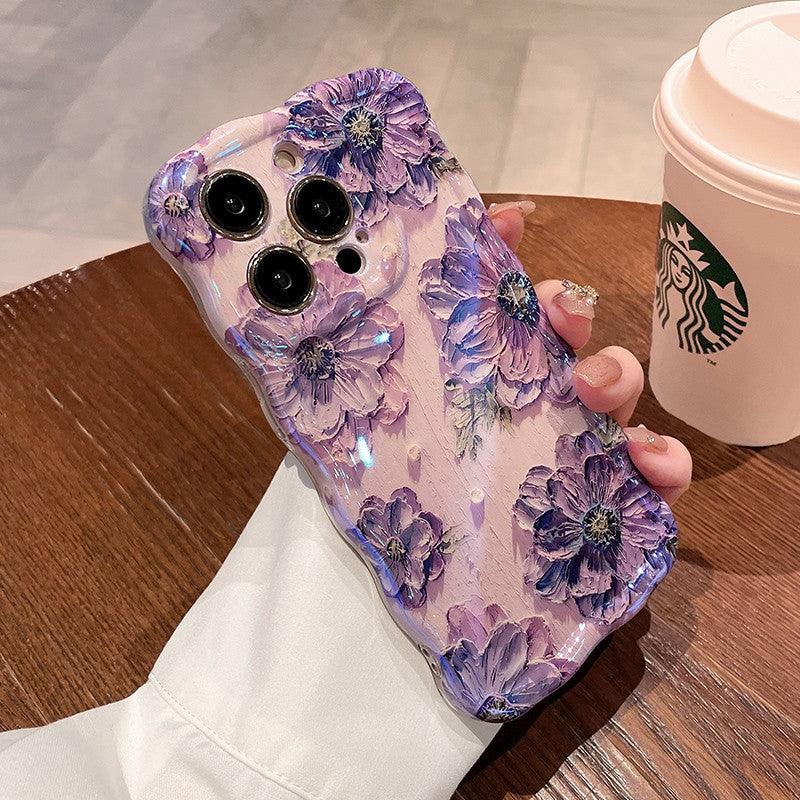 Custodia telefono fiori con laccio