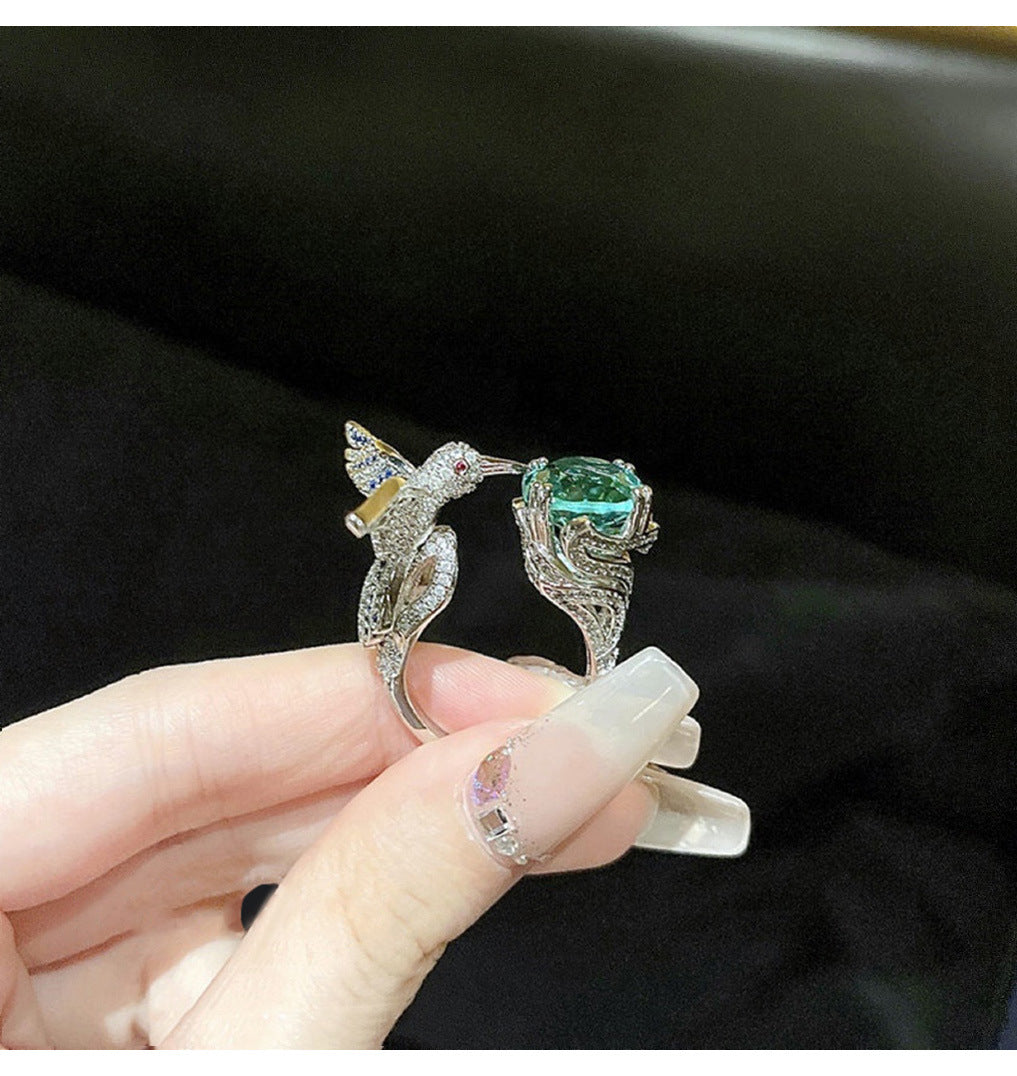 Anello uccello dipinto