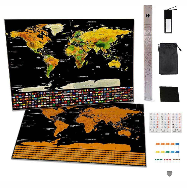 Cartina del mondo da grattare