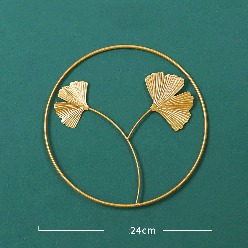 Targa in metallo Foglie di ginkgo dorate