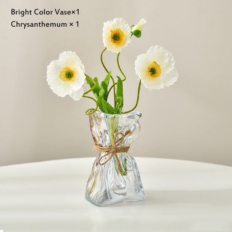 Vaso vetro fiori secchi