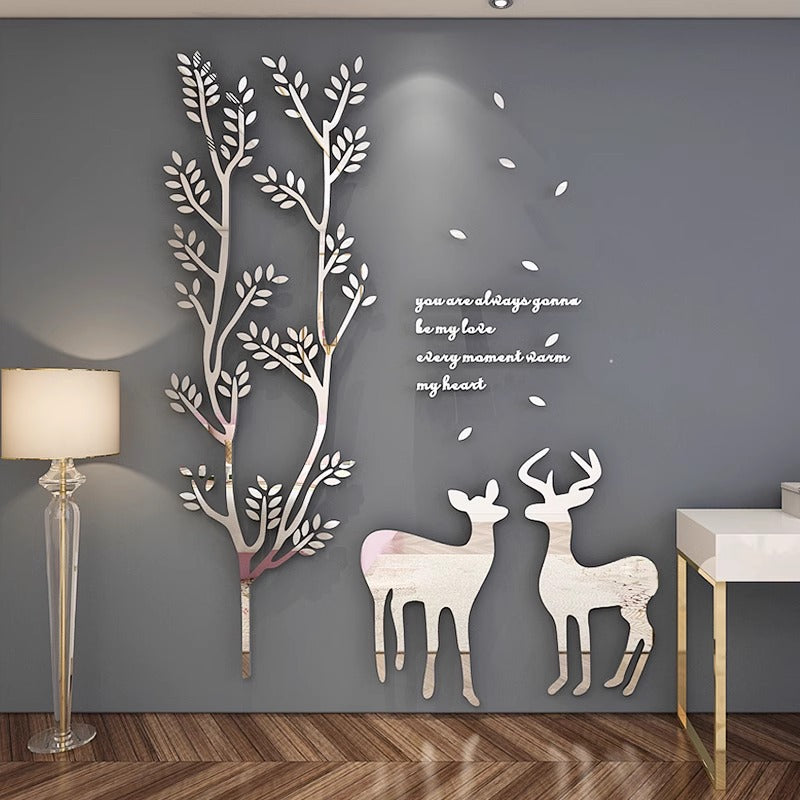 Adesivo murale specchio foresta