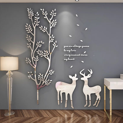 Adesivo murale specchio foresta
