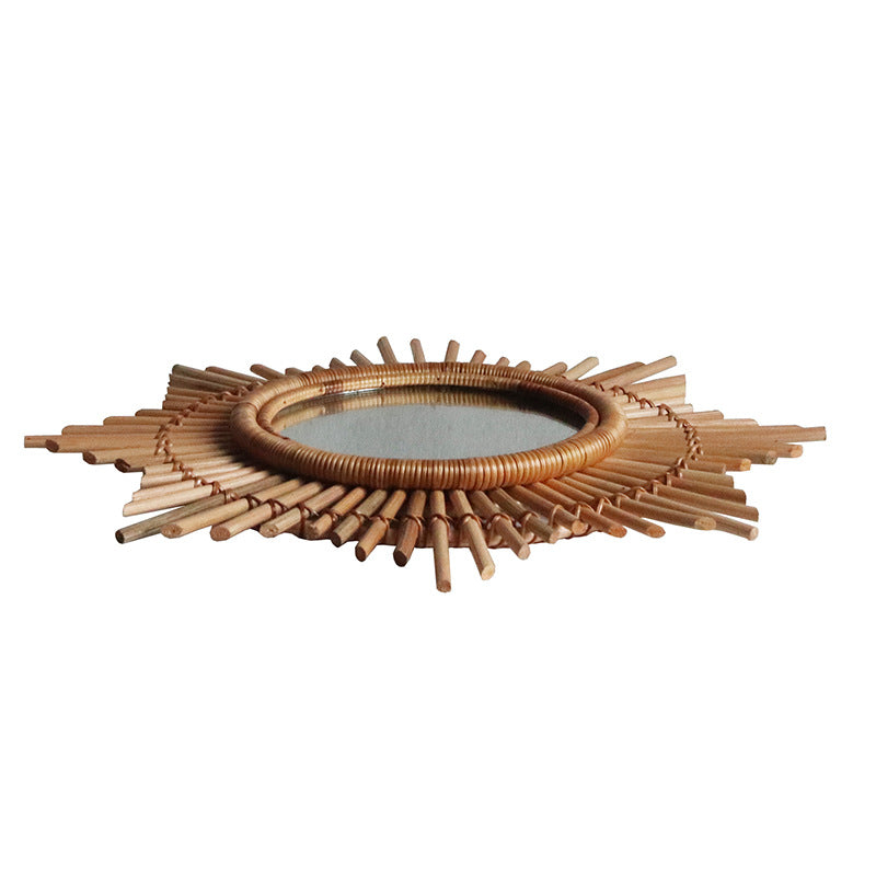 Specchio rattan rotondo
