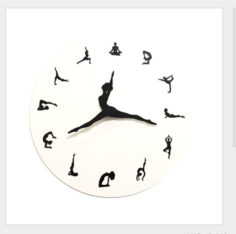 Orologio da parete Pose yoga nere