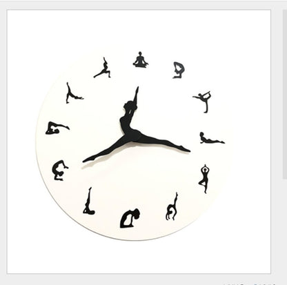 Orologio da parete Pose yoga nere