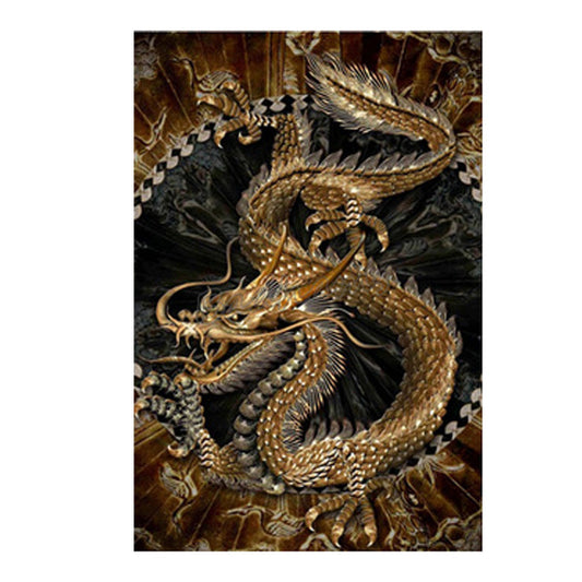 Quadro su tela Drago dorato orientale