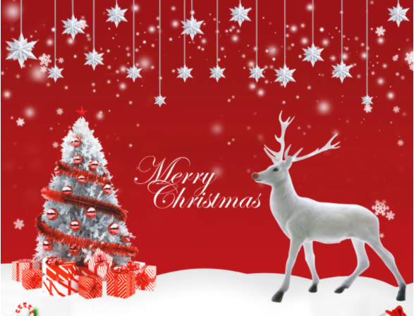 Adesivo murale Babbo Natale e albero