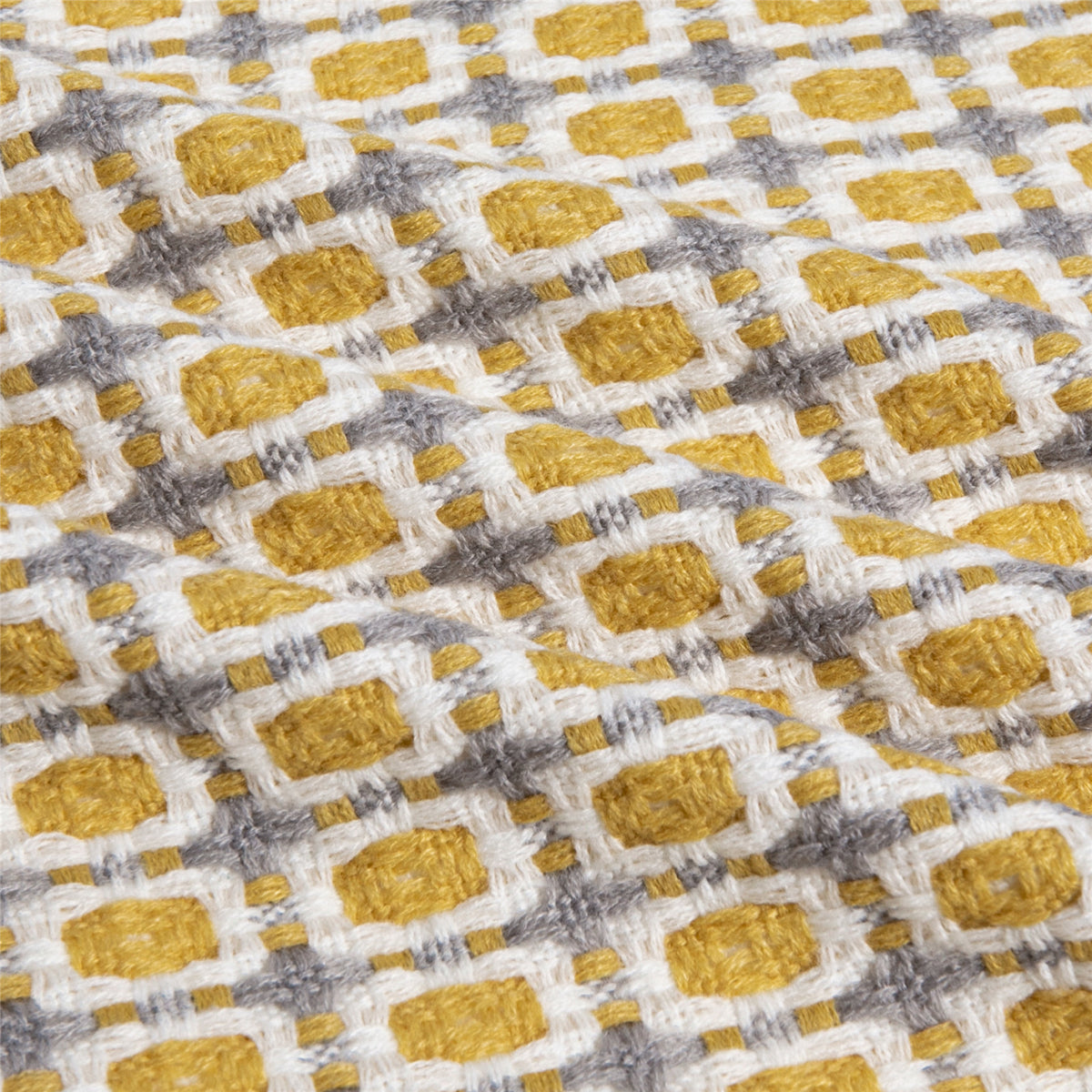 Plaid bianco maglia con trecce rilievo