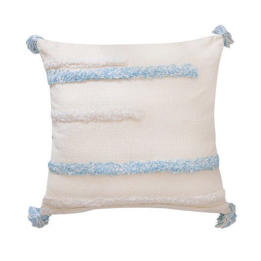 Cuscino righe orizzontali bianche e blu
