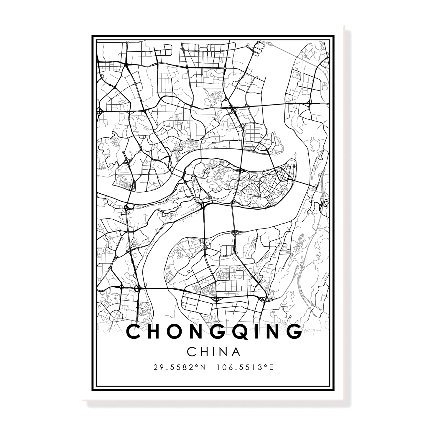Quadro Mappa Città Cinesi