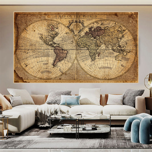 Quadro su tela Mappa del mondo antica