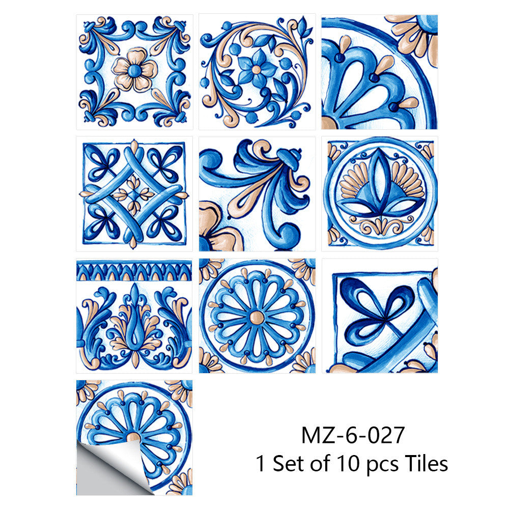 Adesivi pavimento mandala blu