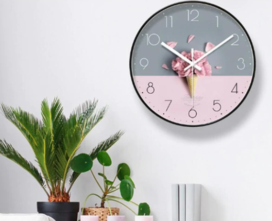 Orologio da parete Fiore rosa floreale