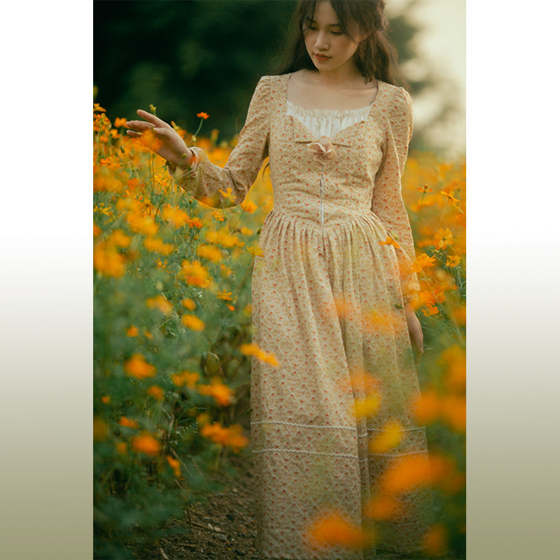 Vestito rococo stampa fiori