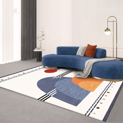 Tappeto astratto onde arancione e blu