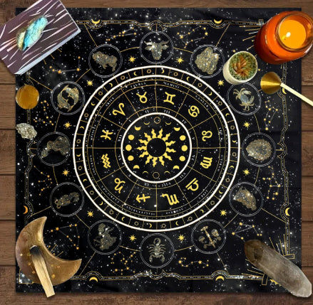 Tovaglia zodiaco cerchio dorato