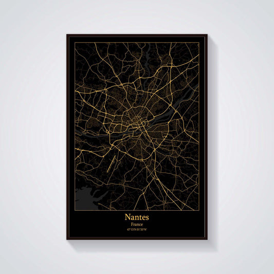 Quadro su tela Mappe cittadine francesi