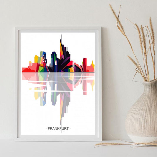 Quadro su tela Skyline città europee acquerello vivaci