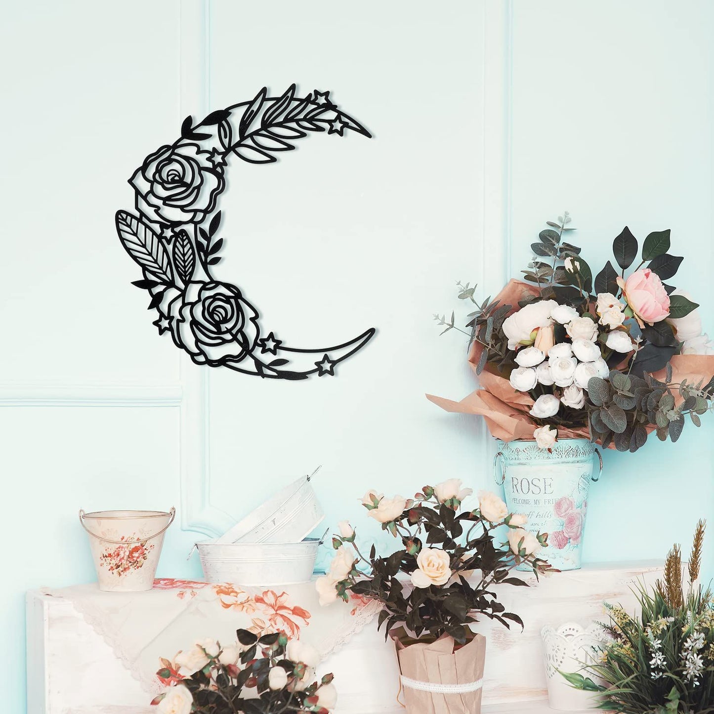 Decorazione fiore e luna