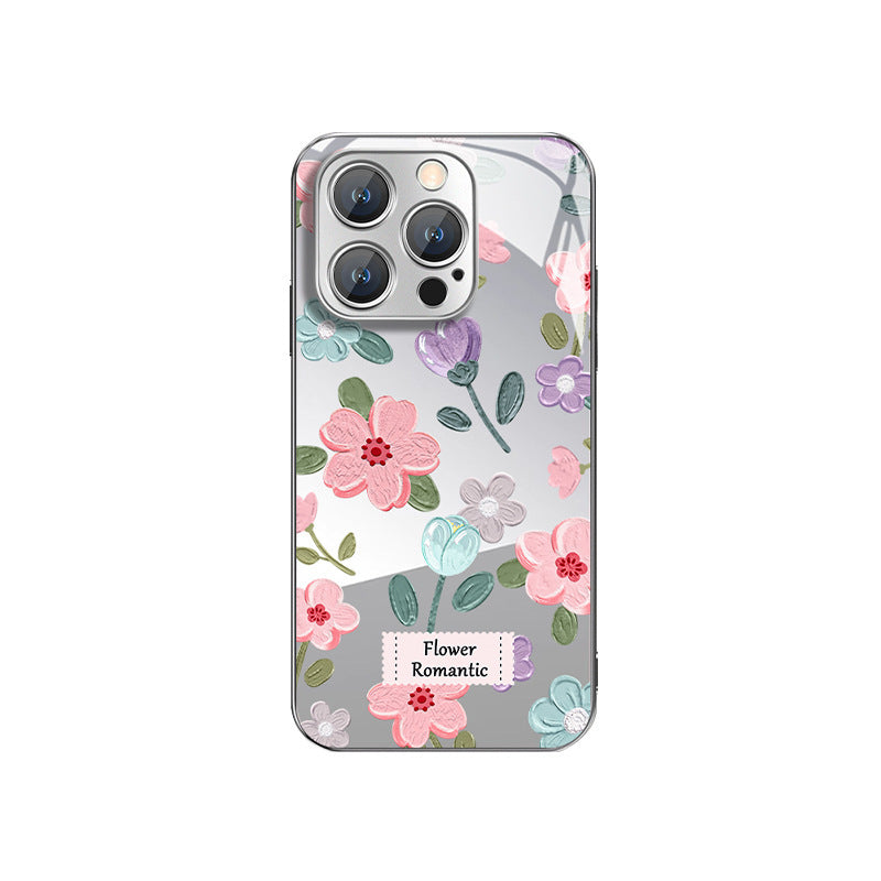 Custodia specchio fiori