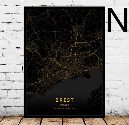 Poster Mappa di Angers