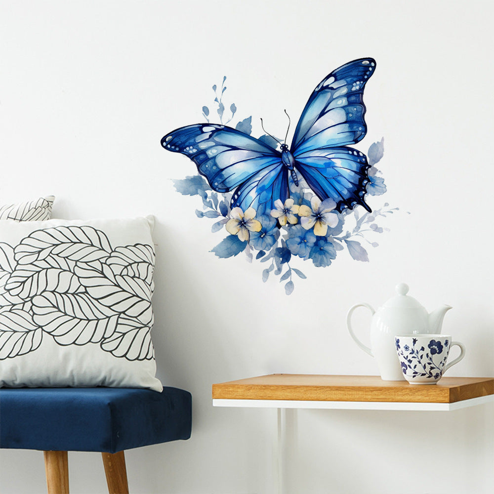 Adesivo Murale Farfalla e Fiori