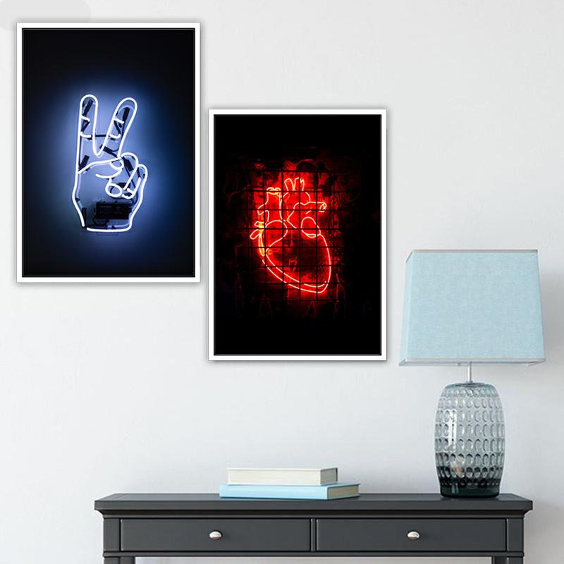 Poster cuore neon