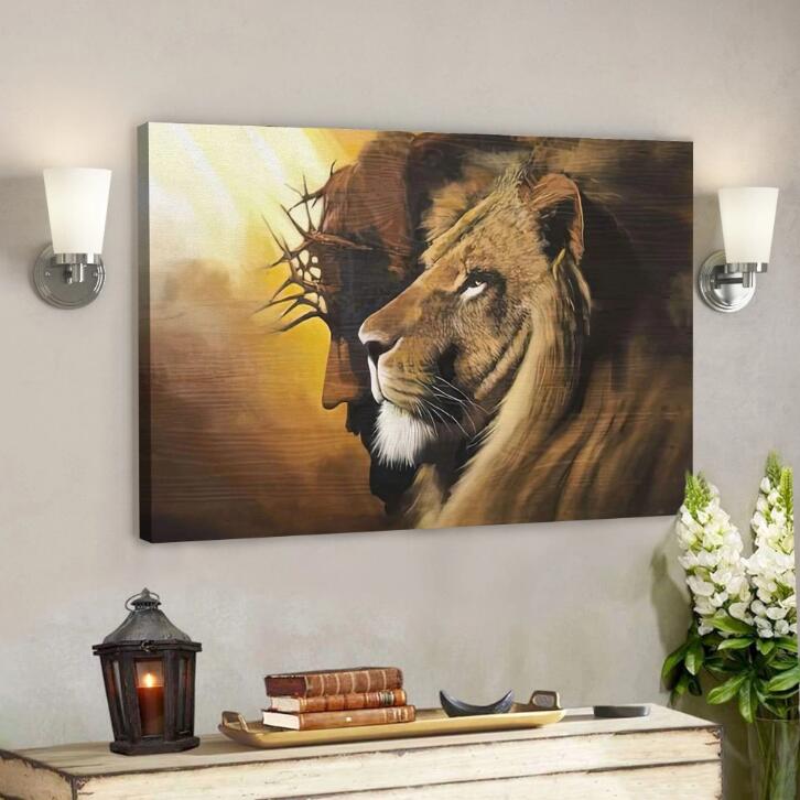 Quadro Gesù e leone stile nordico