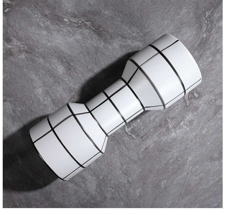 Vaso ceramica righe bianche