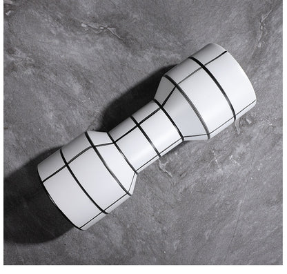 Vaso ceramica righe bianche